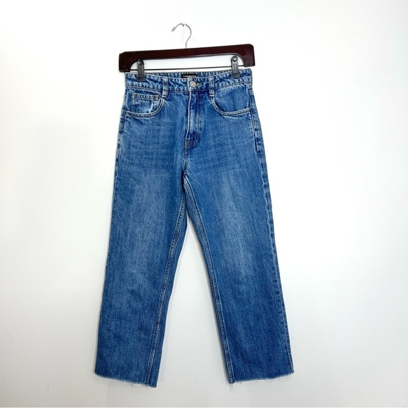 Frank and Oak Karen Kick Flare Organic Cotton Cropped Jeans 25 - Picture 3 of 12